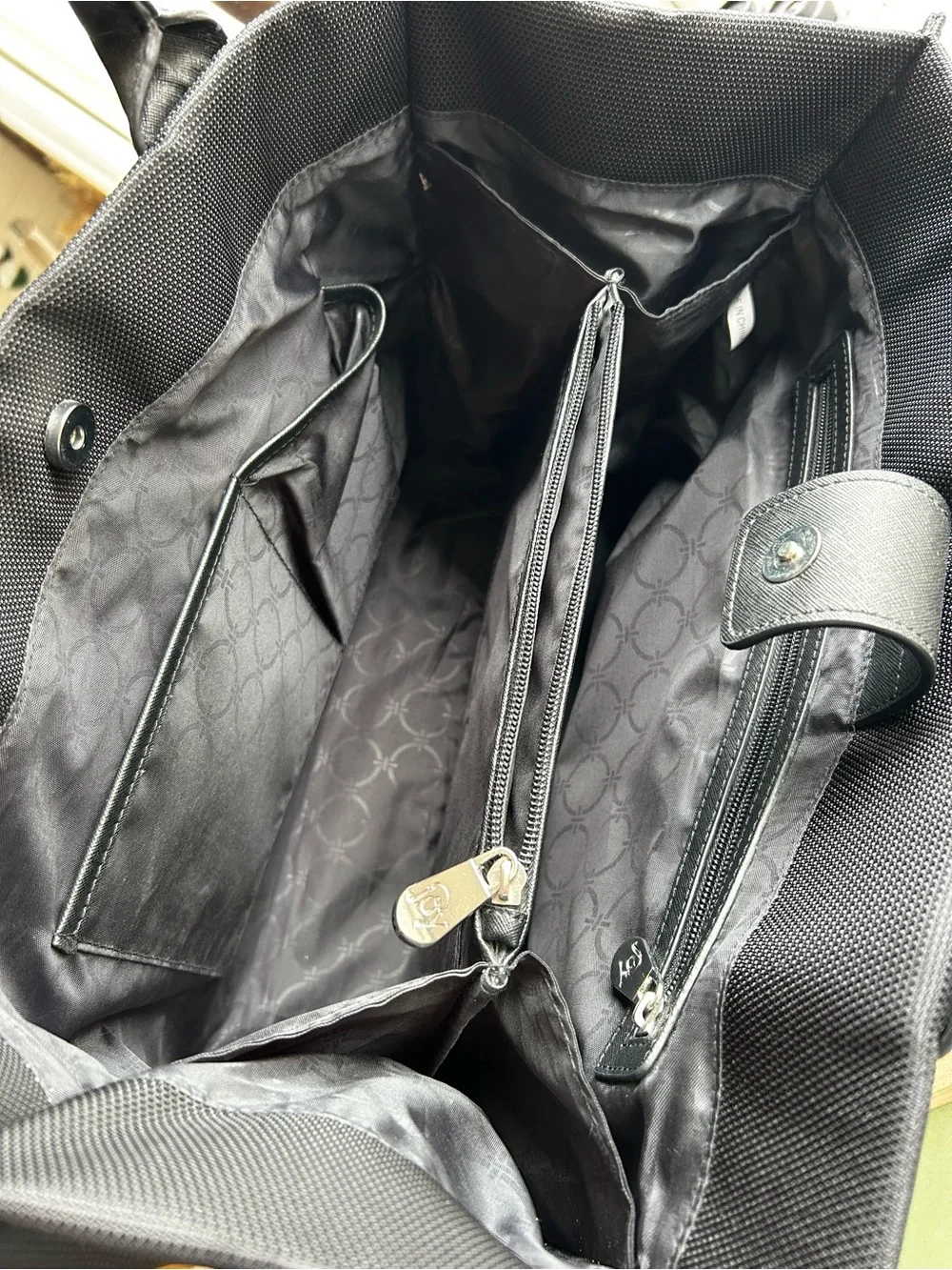 Joy Pacaro Black Waterproof Tote Bag Large Work Office Organizer Handbag